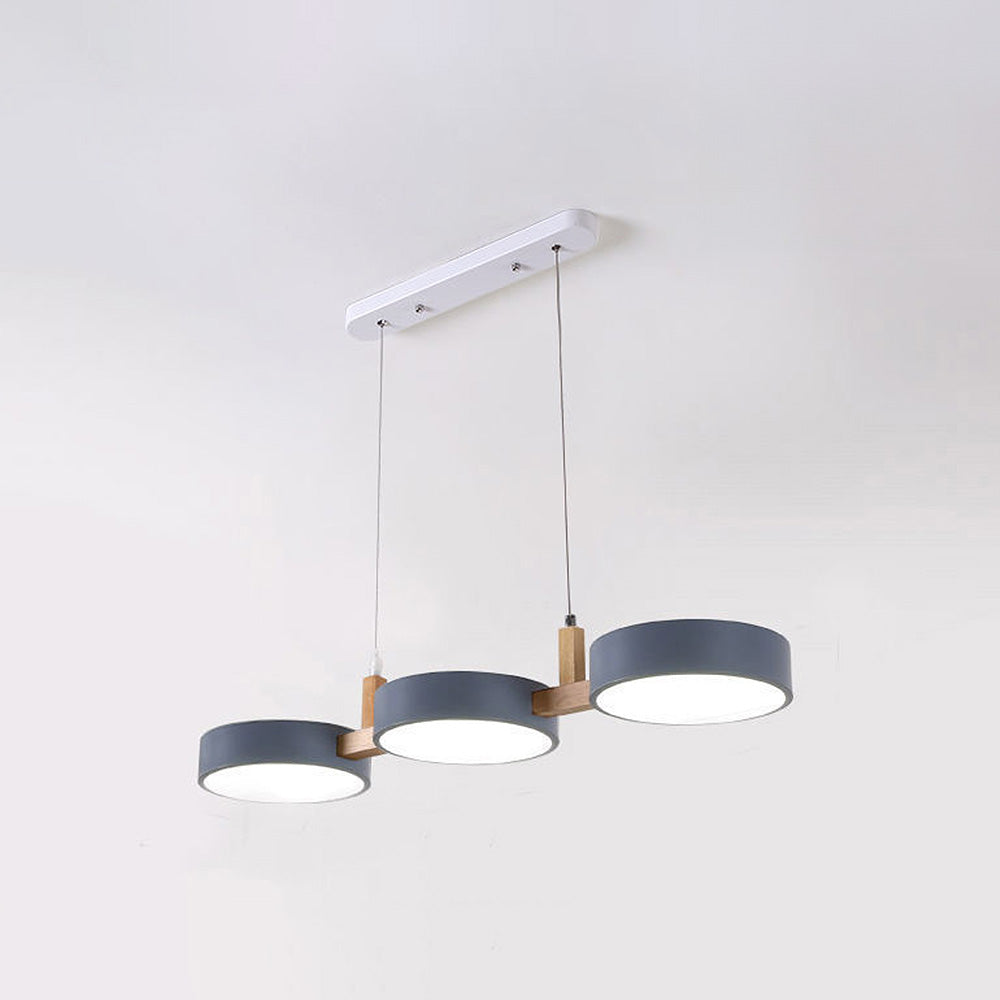 Lampe à suspension cylindrique Delira Scandinavisch Metal Hout