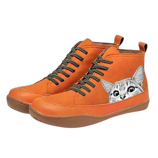 Savrani™ | Leather Ankle Boots for Cat Lovers
