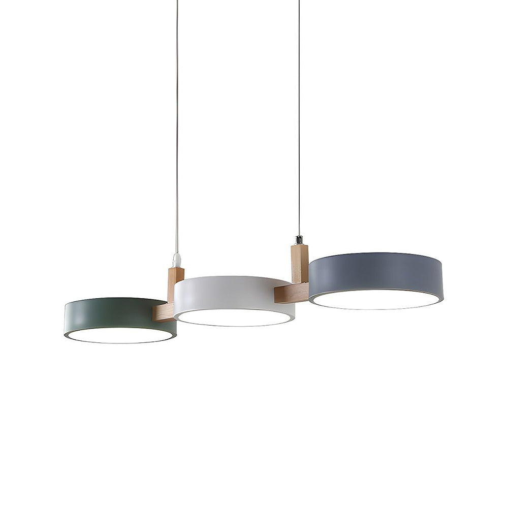 Lampe à suspension cylindrique Delira Scandinavisch Metal Hout