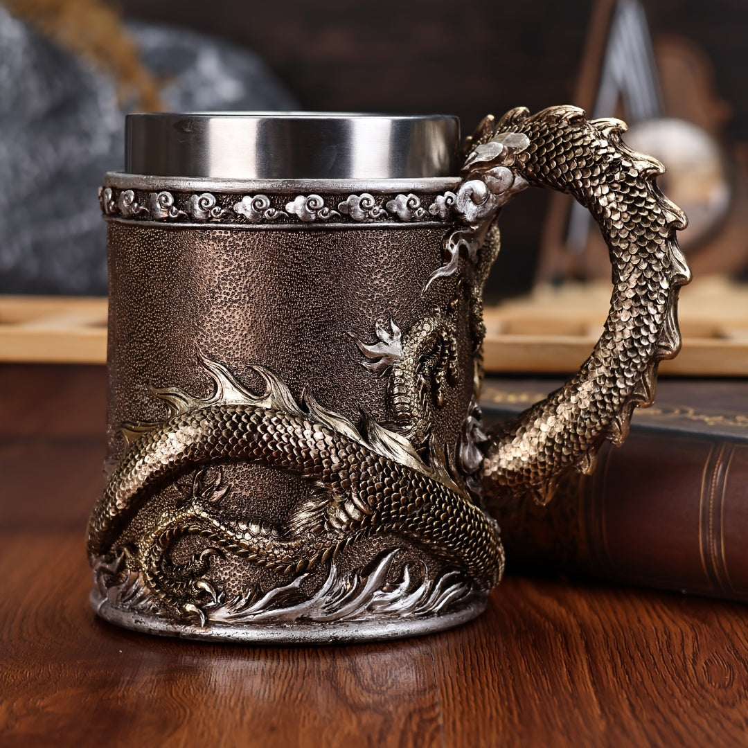 Chope à bière en acier inoxydable Dragon