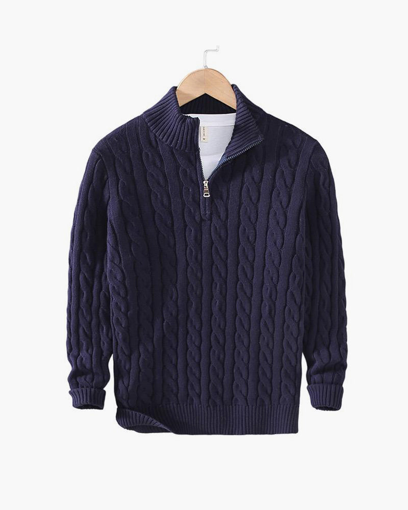 SAENOR Zipped Cable Sweater