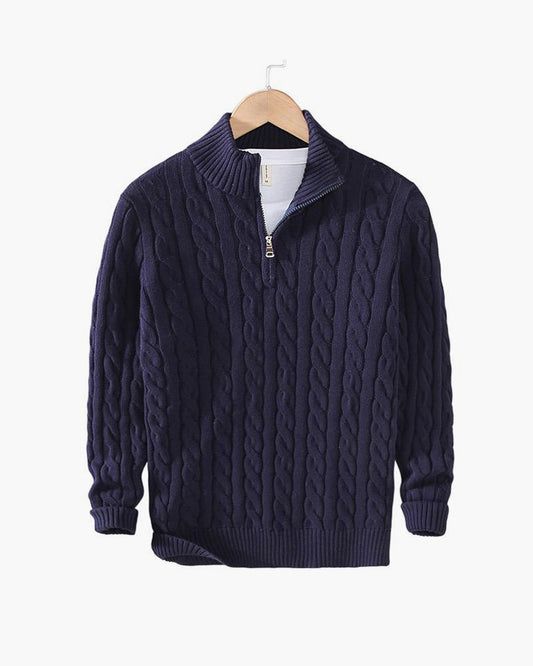 SAENOR Zipped Cable Sweater
