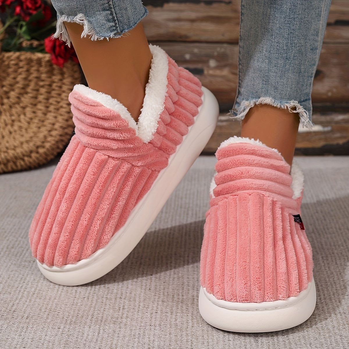 Women’s Plush Winter Slippers – Faux Fur Lined Cozy Booties