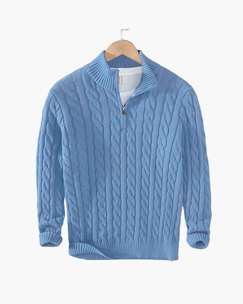 SAENOR Zipped Cable Sweater