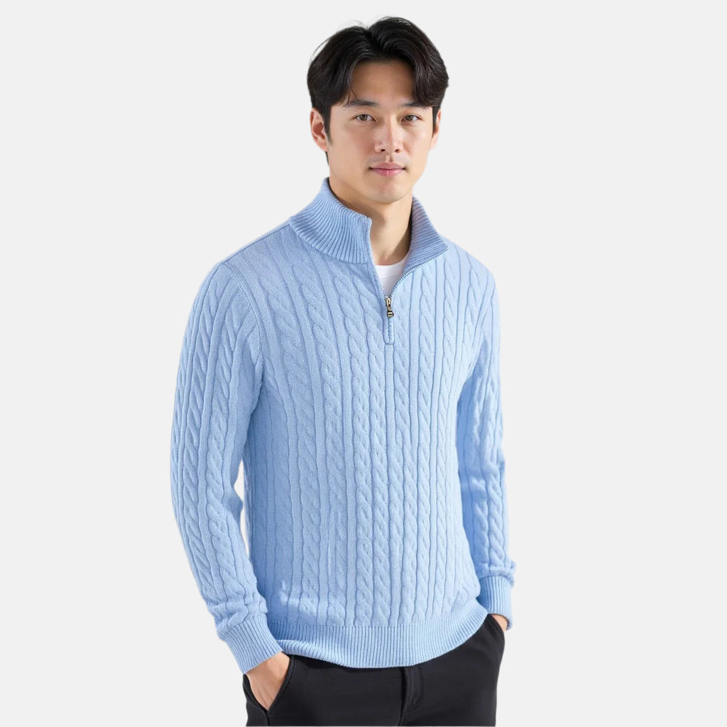 SAENOR Zipped Cable Sweater