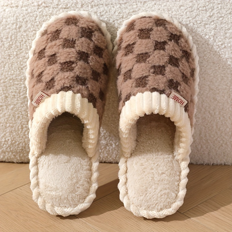 Women’s Plush Faux Fur Slippers – Cozy Non-Slip Winter Shoes