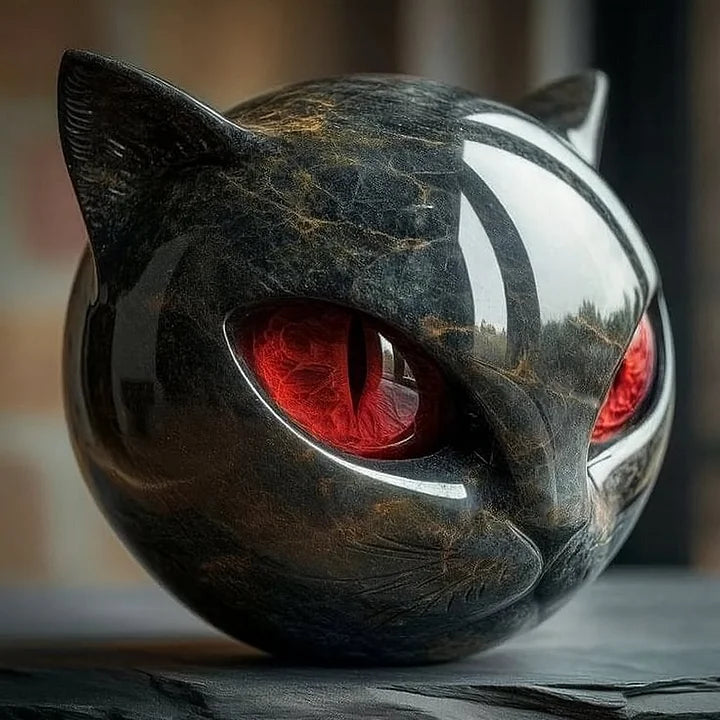 ZyxCharm β Mystic Black Cat Head Sculpture