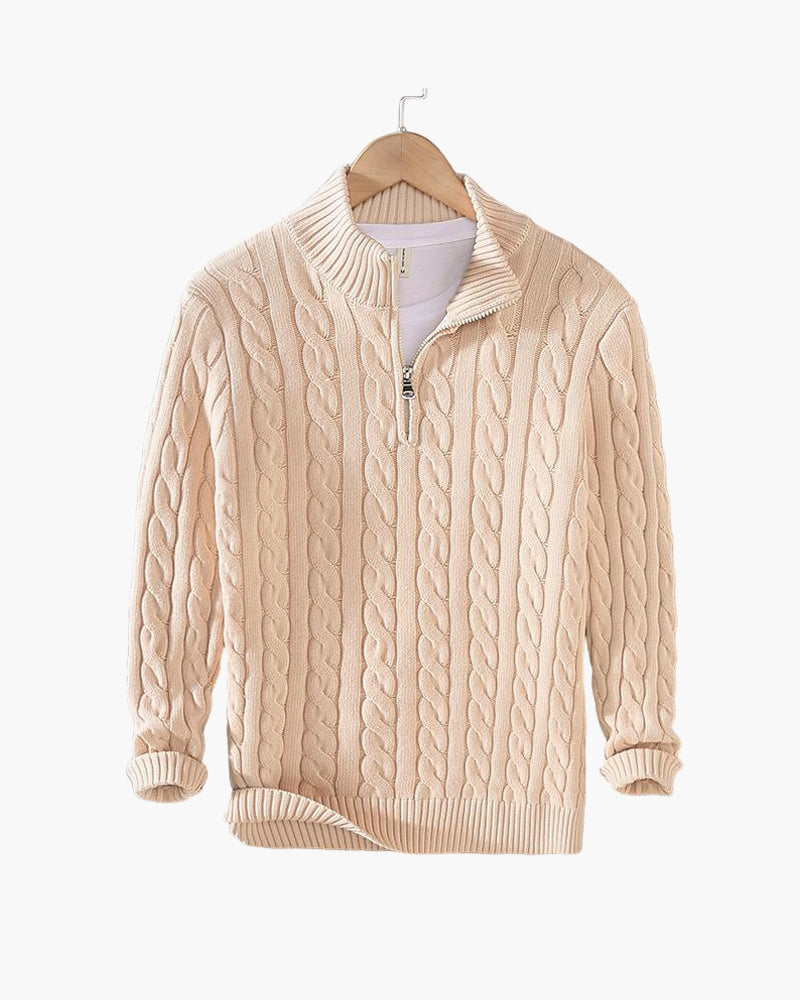 SAENOR Zipped Cable Sweater