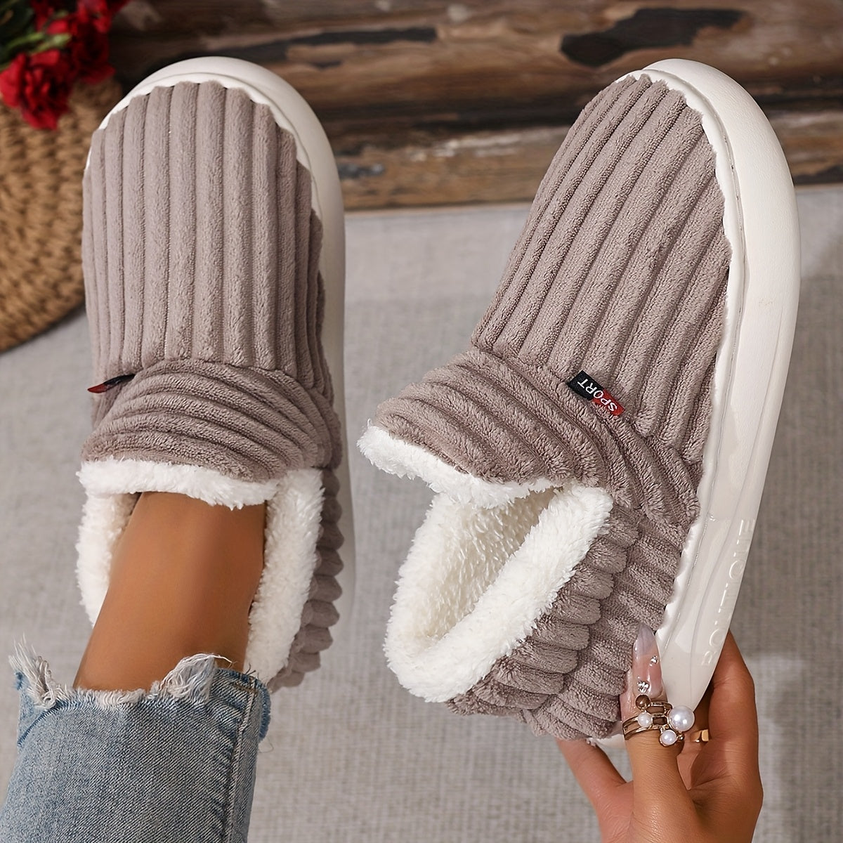 Women’s Plush Winter Slippers – Faux Fur Lined Cozy Booties