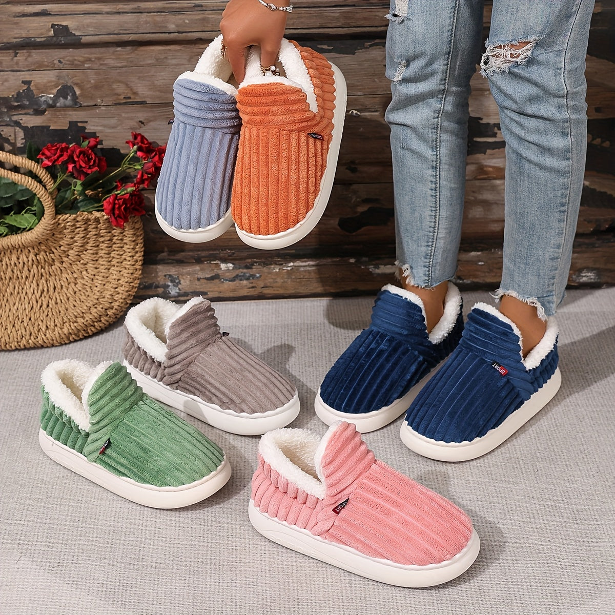 Women’s Plush Winter Slippers – Faux Fur Lined Cozy Booties