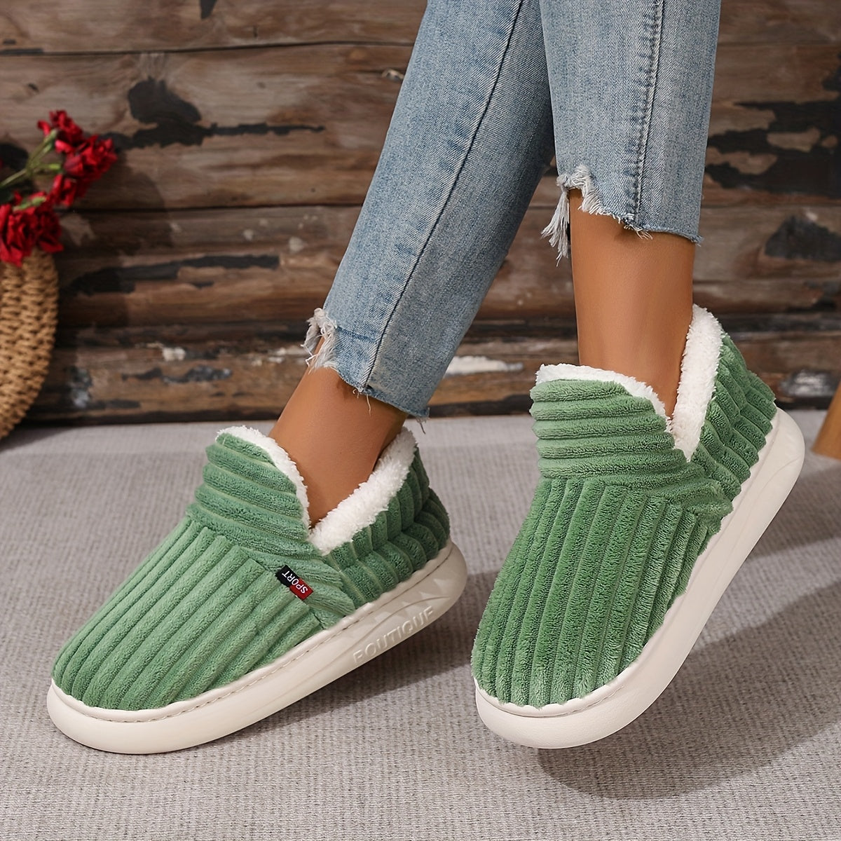 Women’s Plush Winter Slippers – Faux Fur Lined Cozy Booties