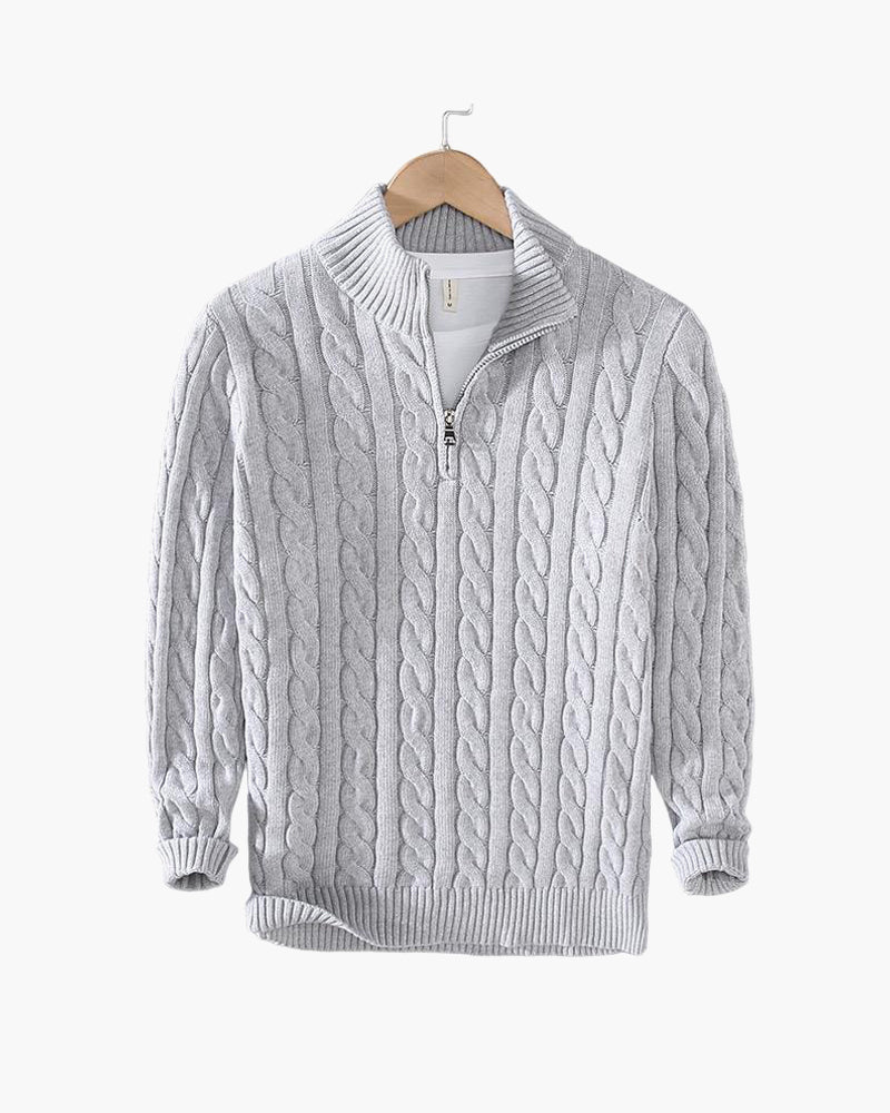 SAENOR Zipped Cable Sweater