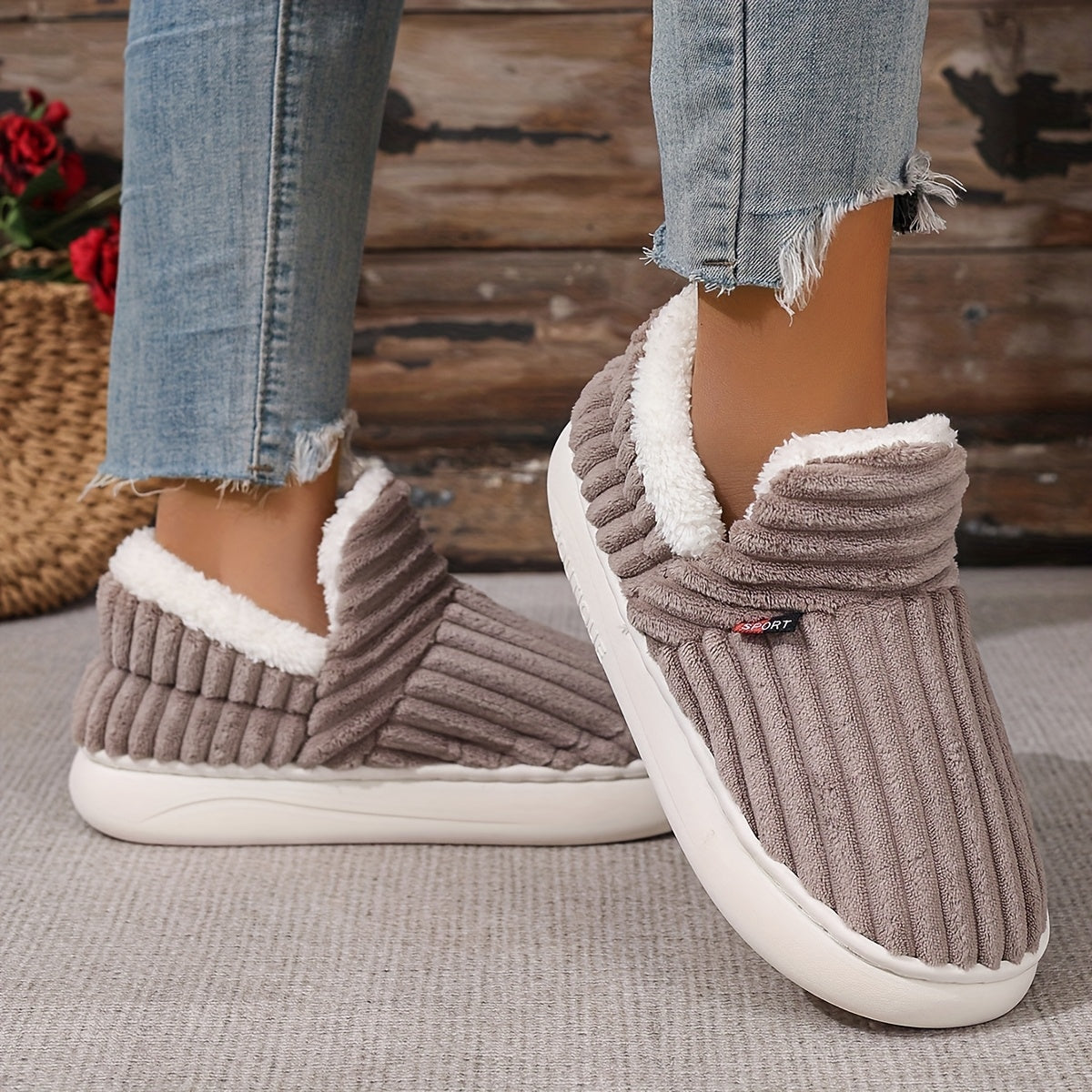 Women’s Plush Winter Slippers – Faux Fur Lined Cozy Booties
