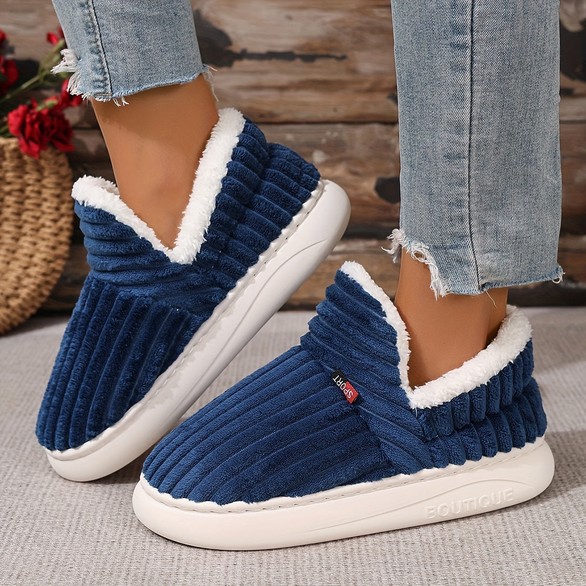 Women’s Plush Winter Slippers – Faux Fur Lined Cozy Booties