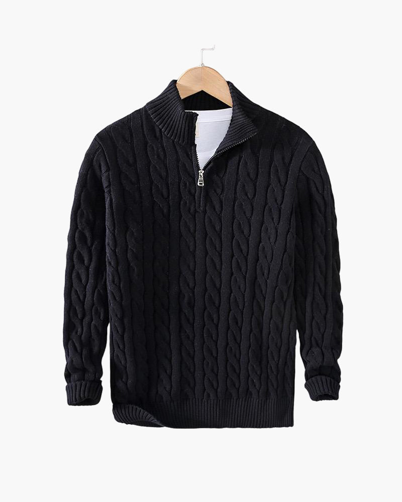 SAENOR Zipped Cable Sweater