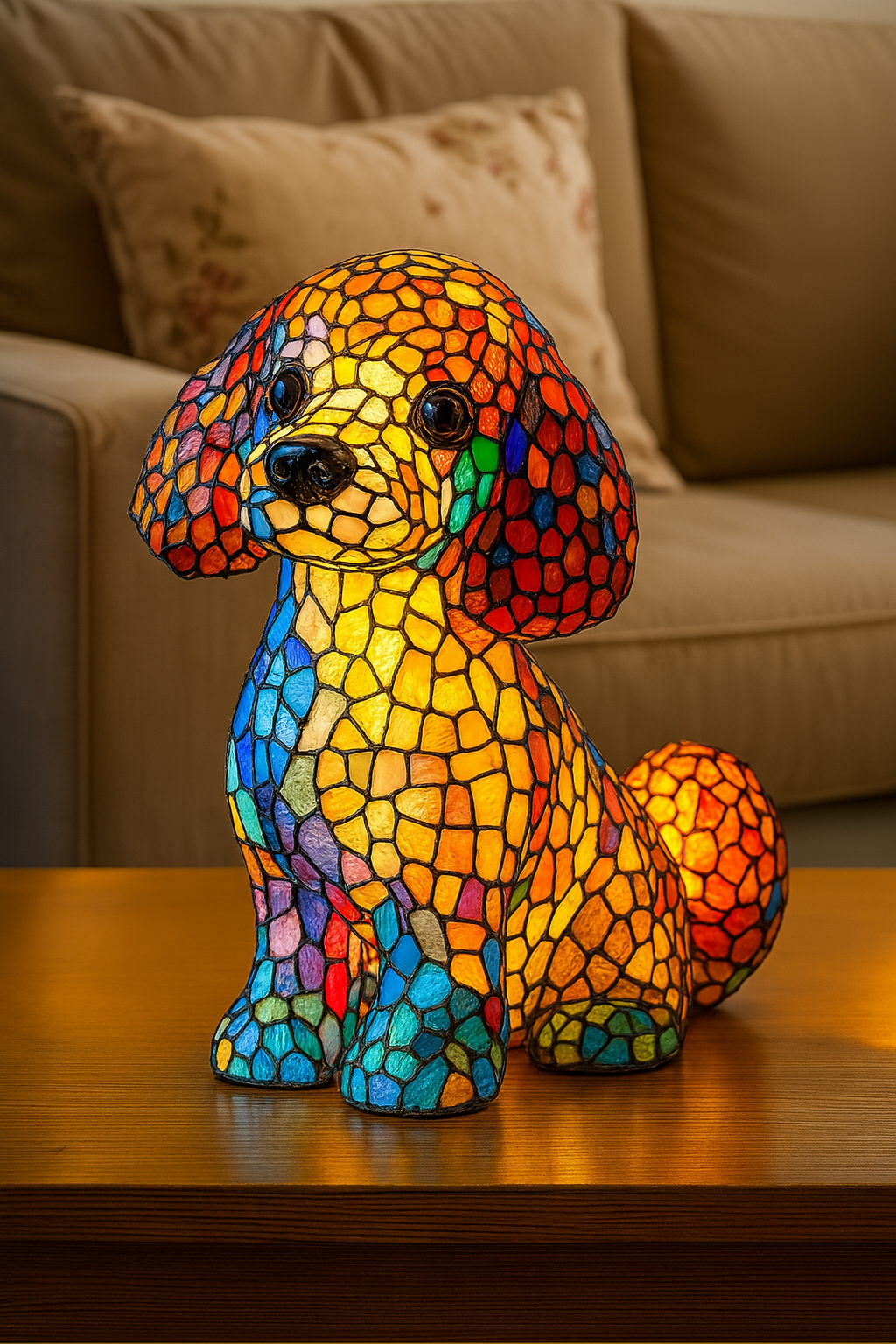 Kiki | Magical Dog Lamp Made of Colored Glass