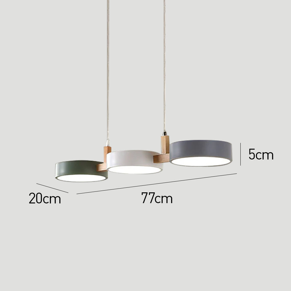 Lampe à suspension cylindrique Delira Scandinavisch Metal Hout