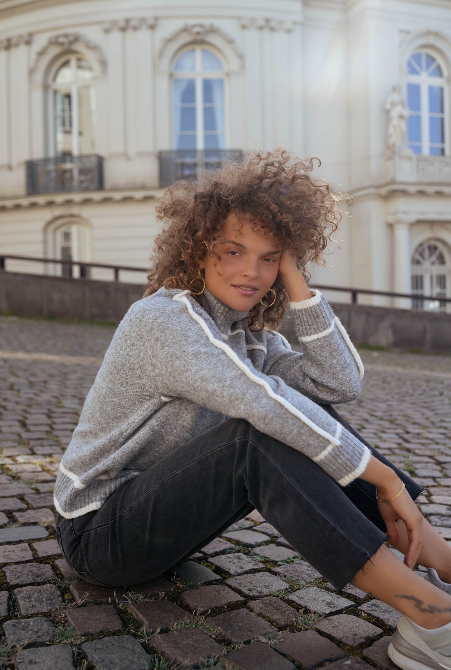 Amelie™ | Cozy Gray Knit Sweater