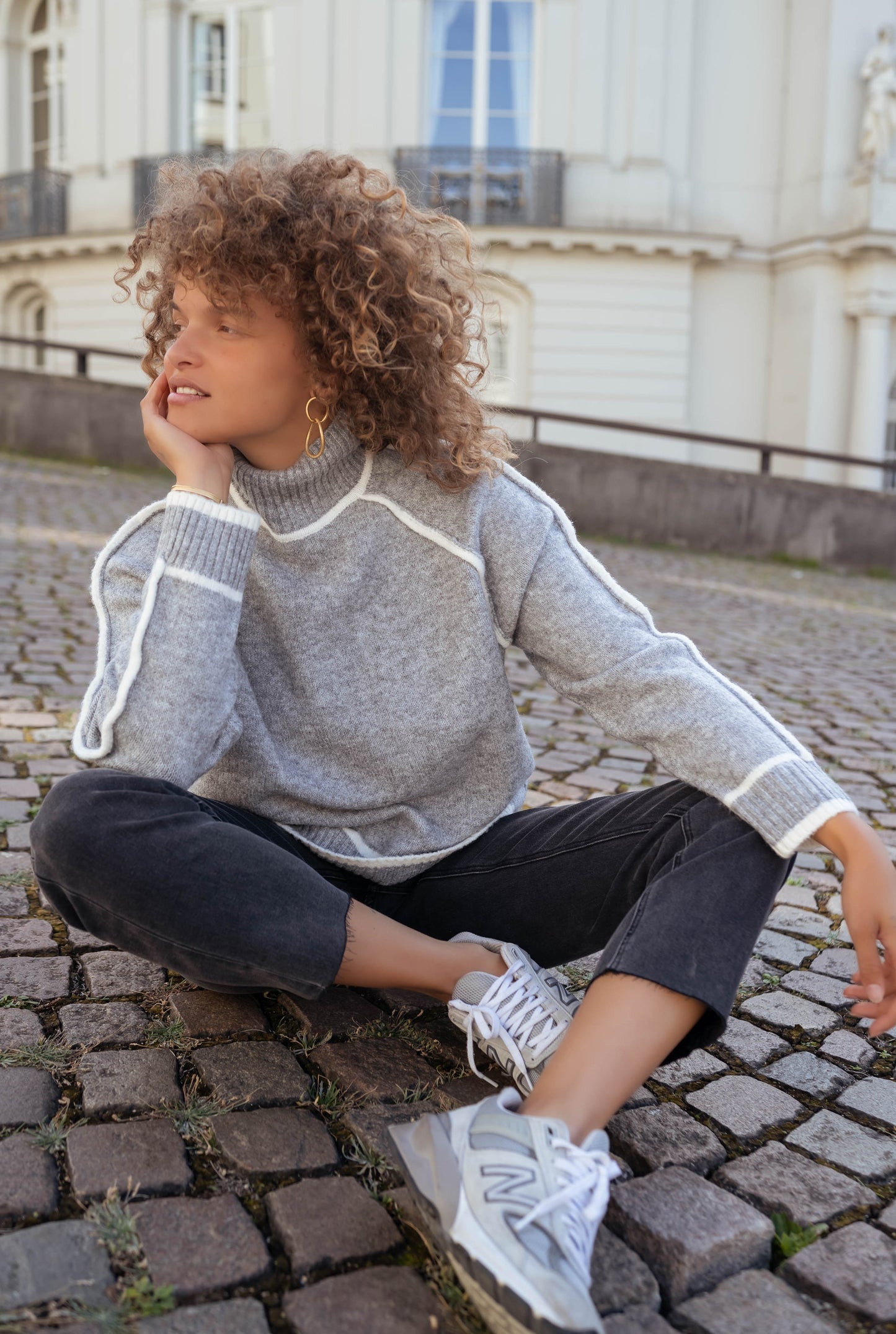 Amelie™ | Cozy Gray Knit Sweater