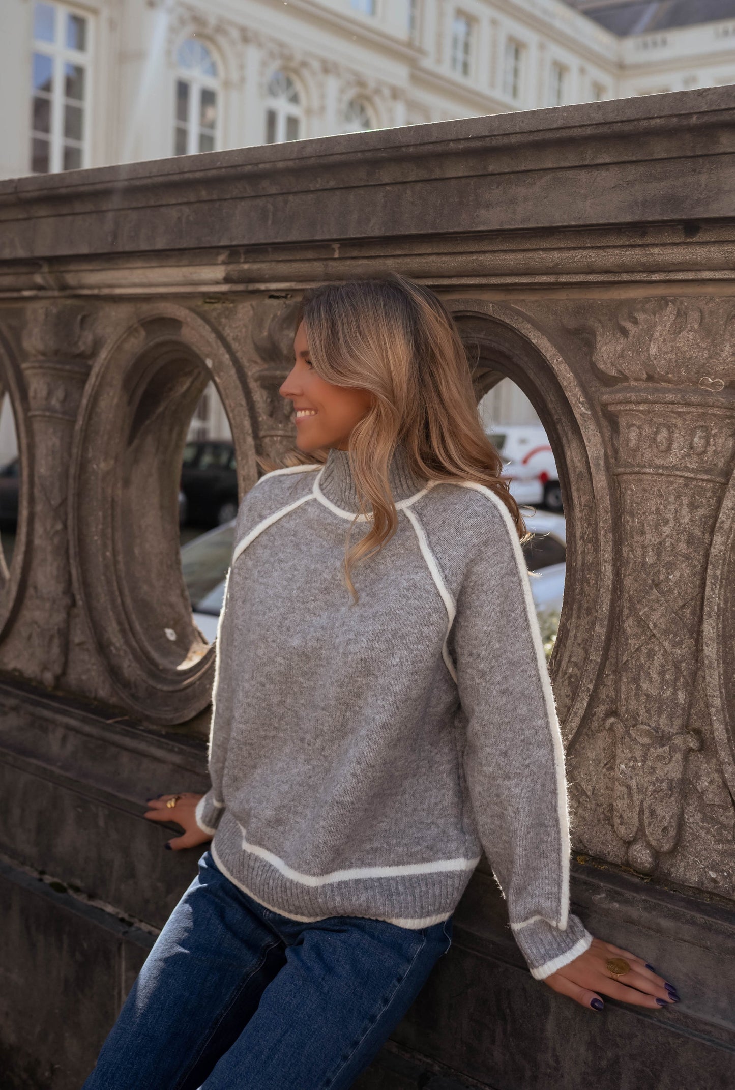 Amelie™ | Cozy Gray Knit Sweater