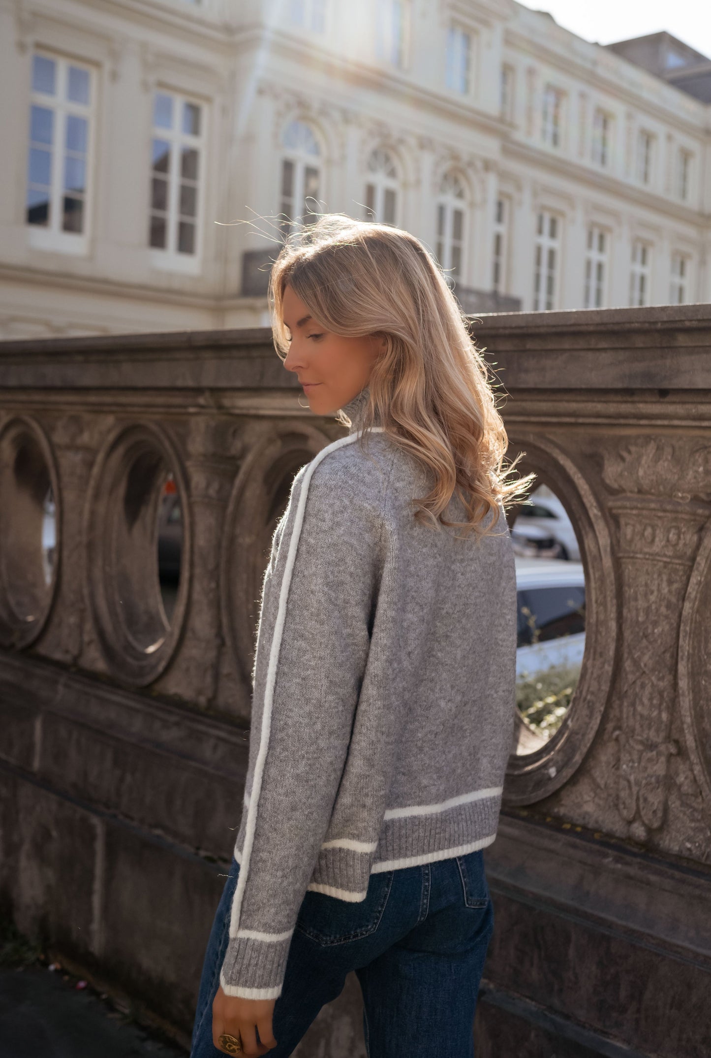 Amelie™ | Cozy Gray Knit Sweater