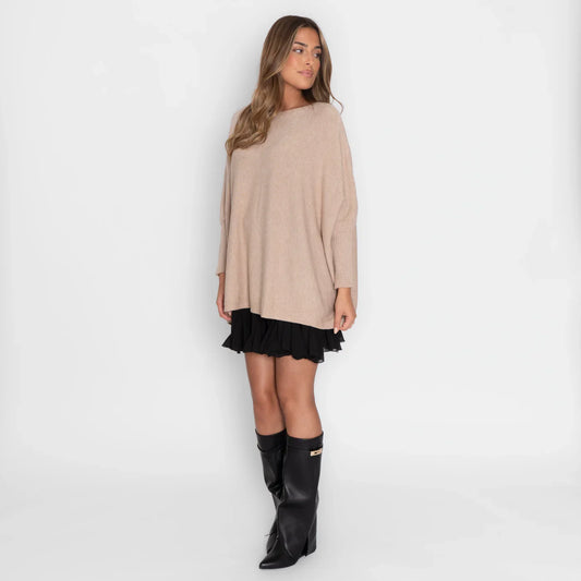 Beige Cozy Oversized Sweater