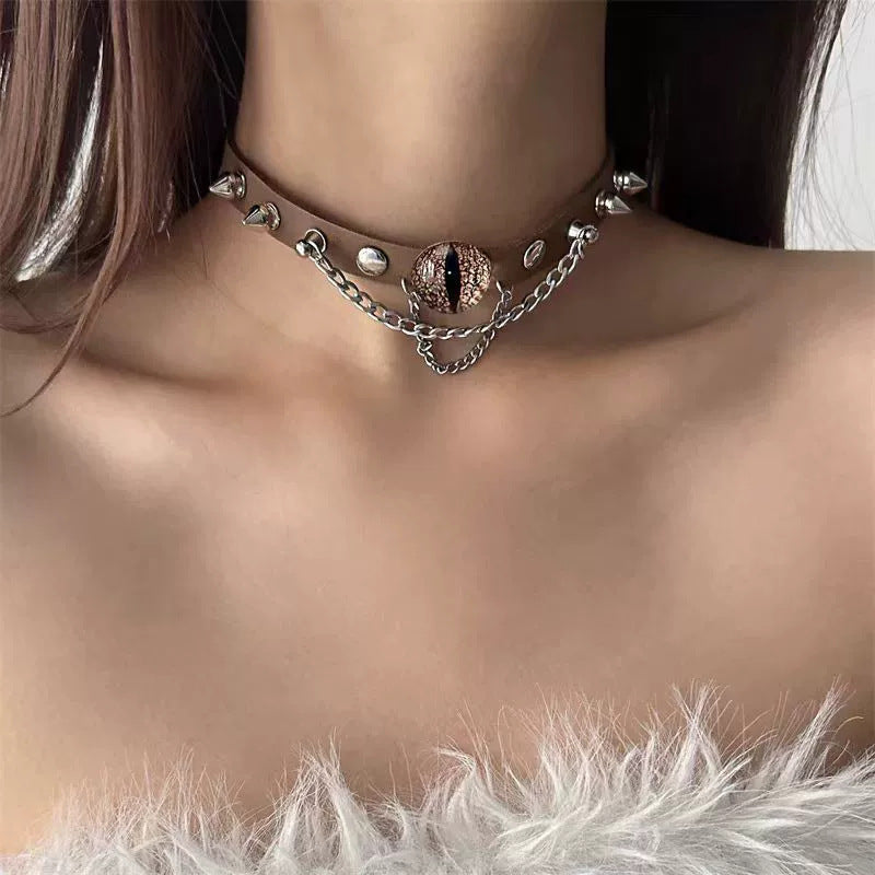 Dark Halloween Cross Collarbone Chain