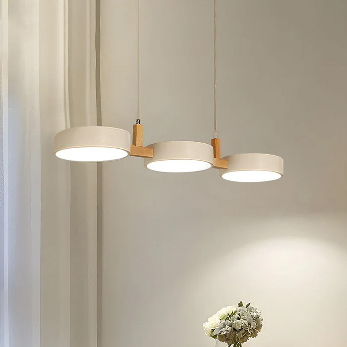 Lampe à suspension cylindrique Delira Scandinavisch Metal Hout