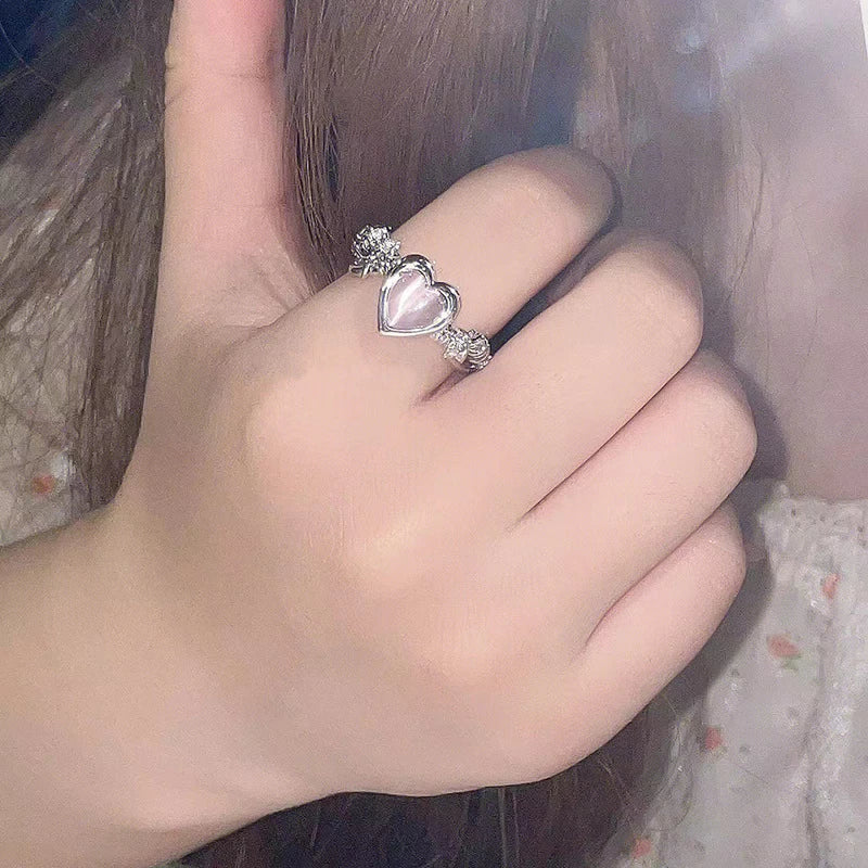 Bague cœur antioxydante personnalisable