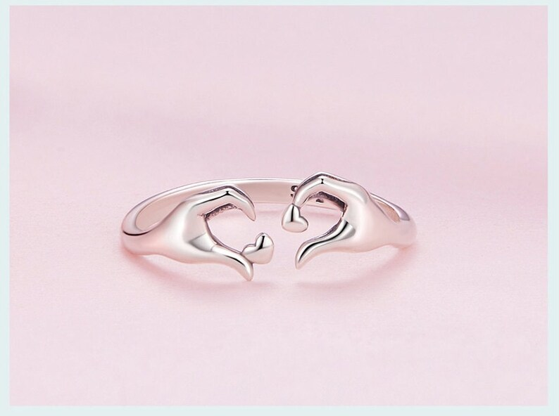 Bague de couple en argent sterling 925 avec inscription « Embracing Love »