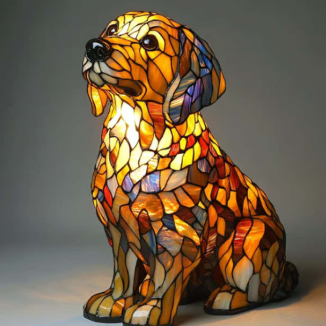 Nounours | Magical Dog Lamp Made of Colorful Glass