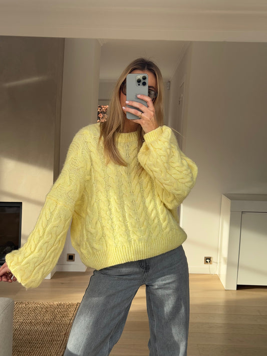 Hannah™ | Cozy Yellow Knit Sweater
