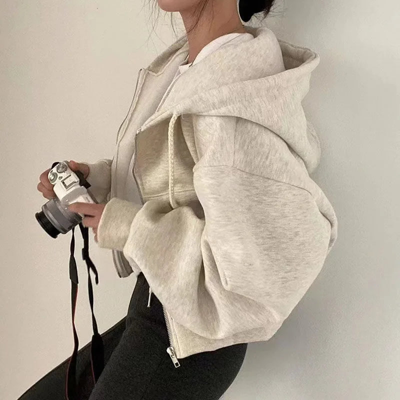 Women's Fleece-Lined Cropped Hoodie - New Arrival™