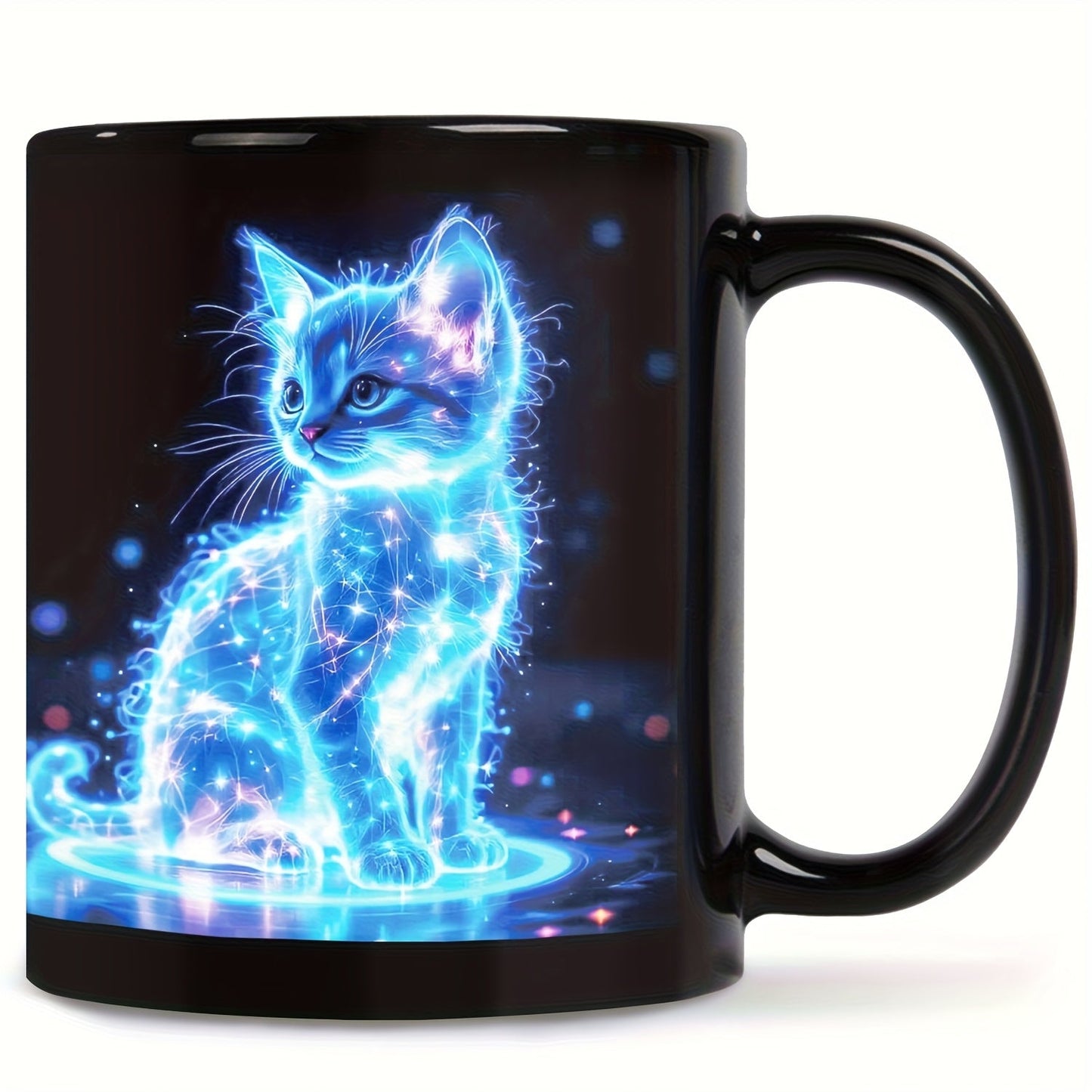 Tasse en céramique chat bleu électrique
