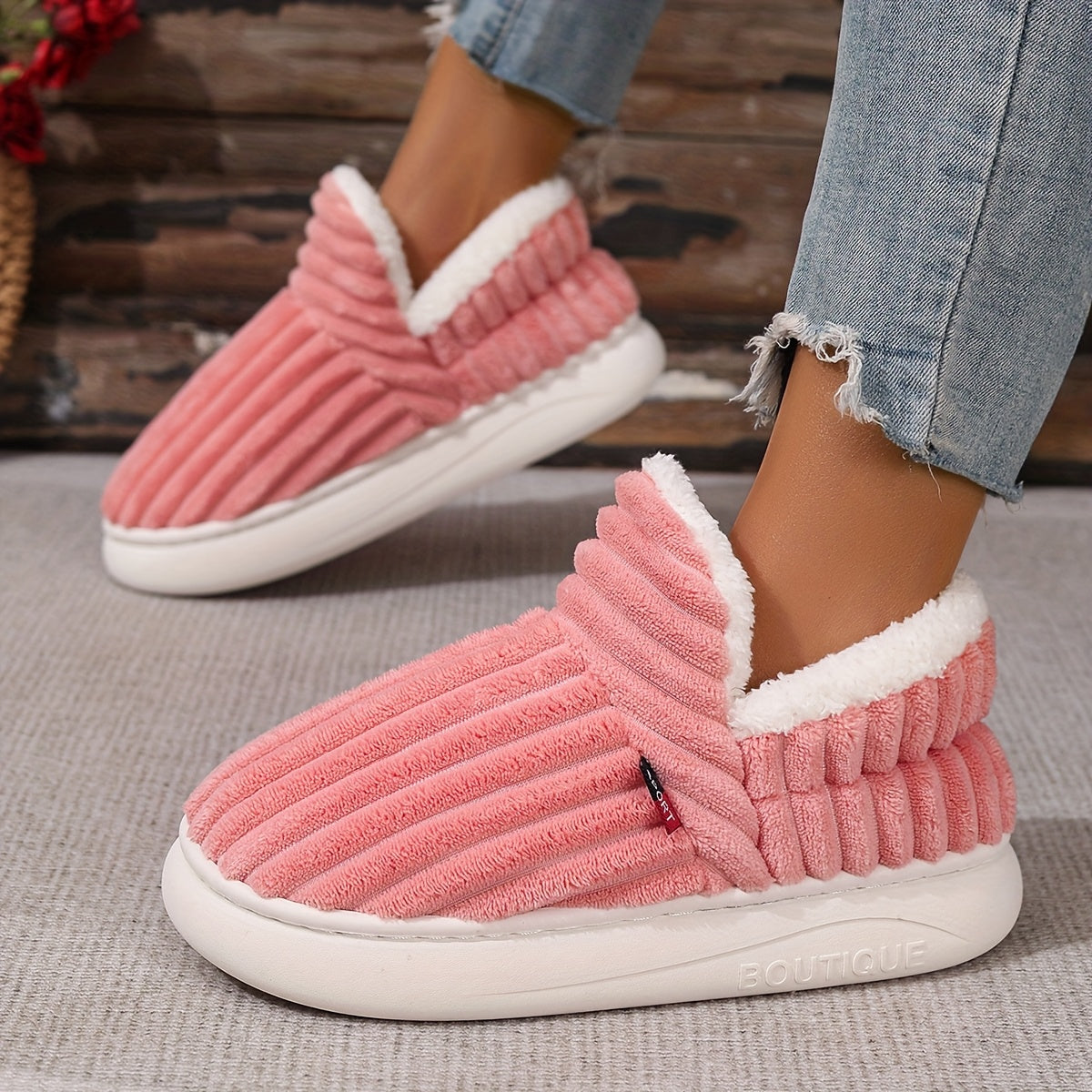 Women’s Plush Winter Slippers – Faux Fur Lined Cozy Booties