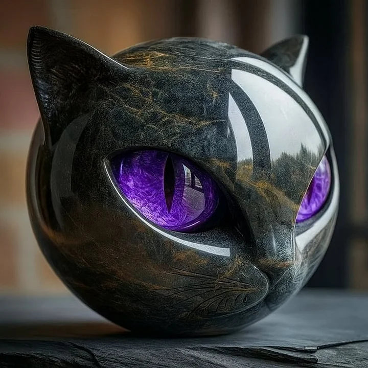 ZyxCharm β Mystic Black Cat Head Sculpture