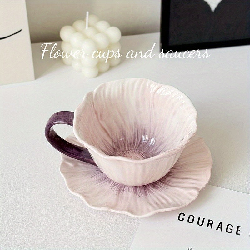 Tasse à café élégante en céramique à motif floral