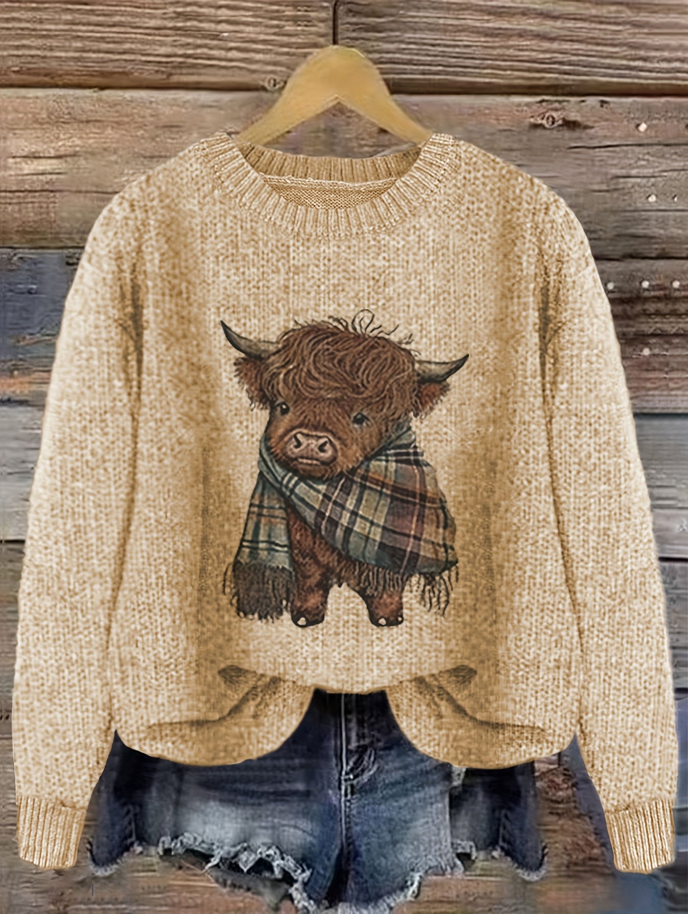 Women’s Pink & Brown Color Block Sweater