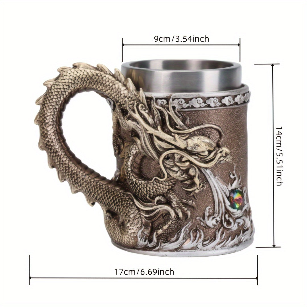 Chope à bière en acier inoxydable Dragon