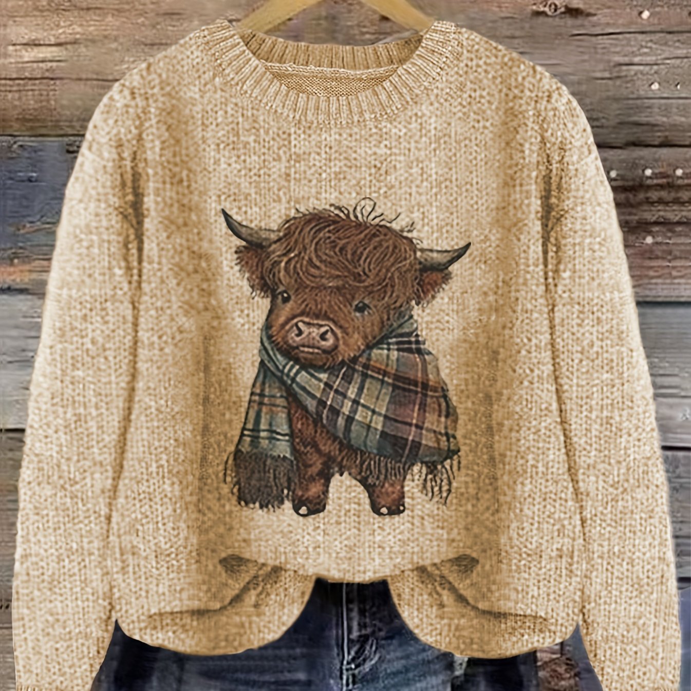 Women’s Pink & Brown Color Block Sweater