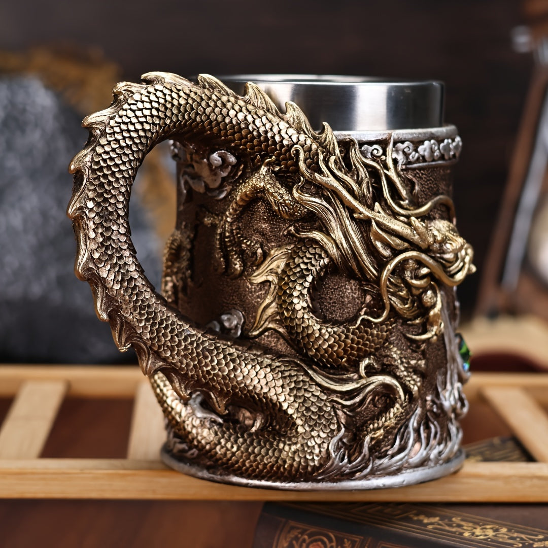 Chope à bière en acier inoxydable Dragon