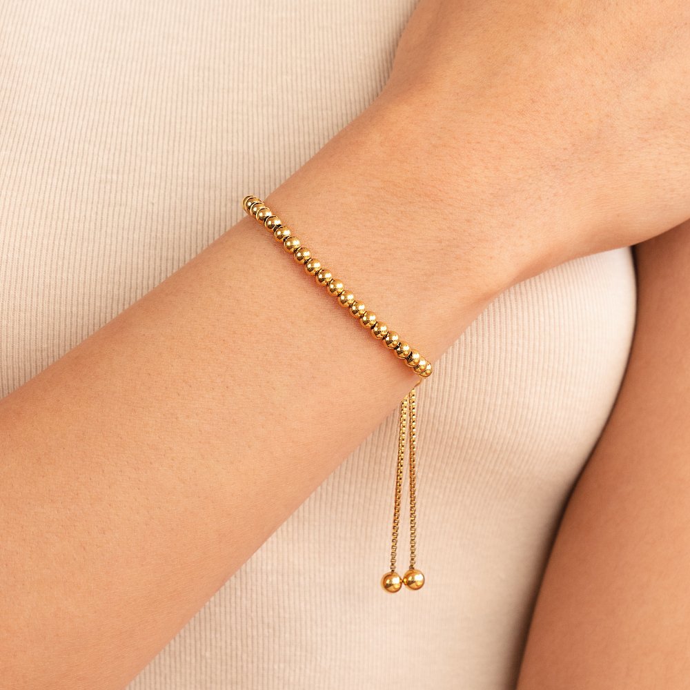 Bracelet en perles dorées