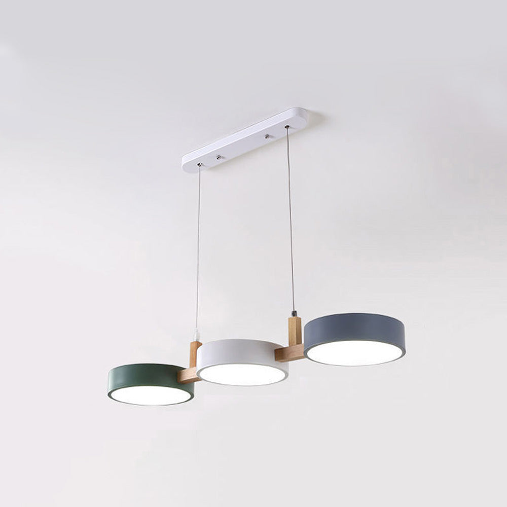 Lampe à suspension cylindrique Delira Scandinavisch Metal Hout