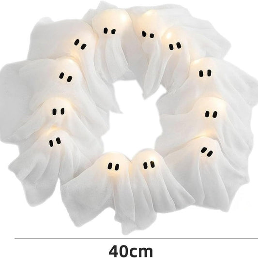 Halloween Ghost Wreath Front Door Hanging Decoration