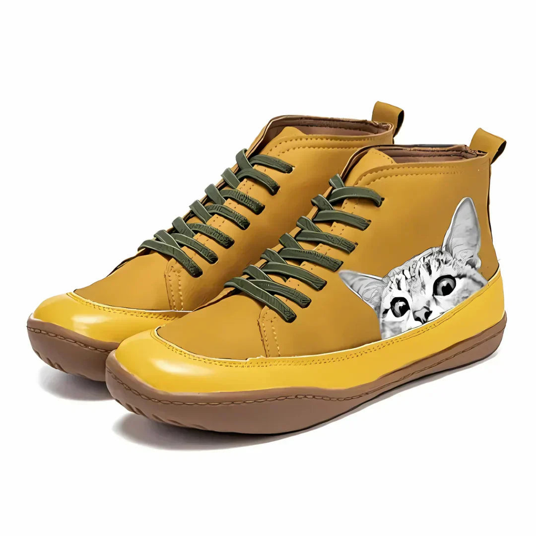 Savrani™ | Leather Ankle Boots for Cat Lovers
