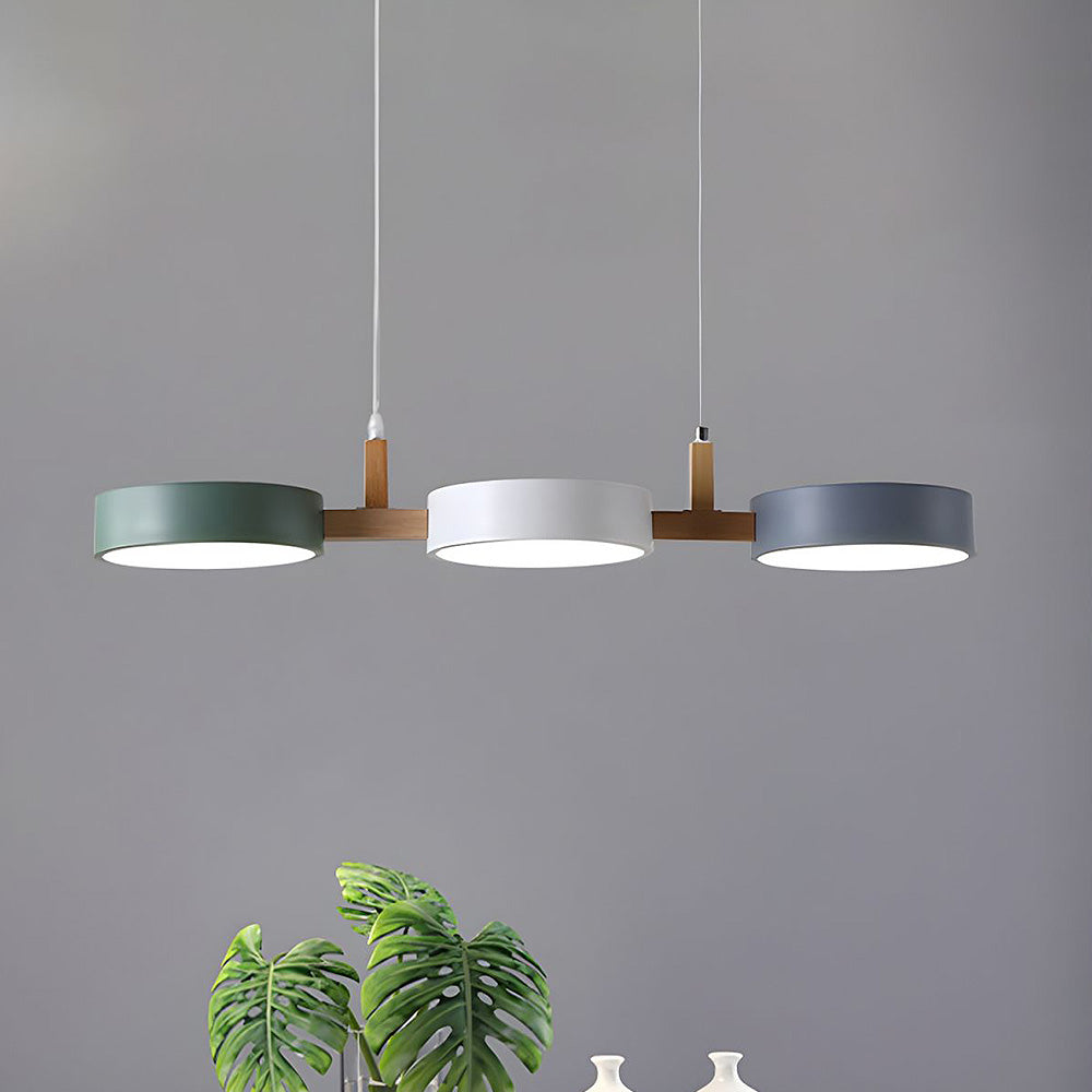 Lampe à suspension cylindrique Delira Scandinavisch Metal Hout