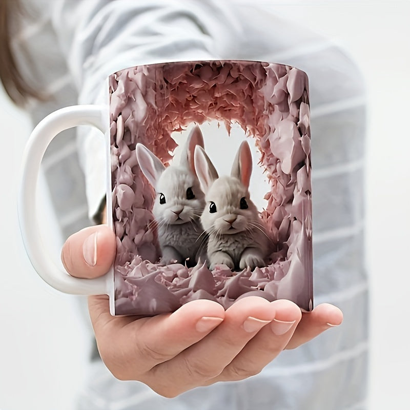 Keramische Kattenmok 340ml, Perfect voor Koffie, Thee, Melk, Vaatwasser- en Magnetronbestendig, Ideaal Cadeau voor Vrienden en Familie, Charmant Kitty Ontwerp