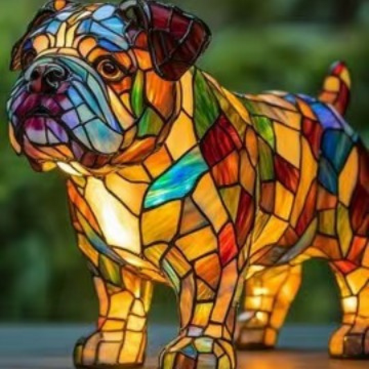 Thor | Magical Dog Lamp Made of Colorful Glass