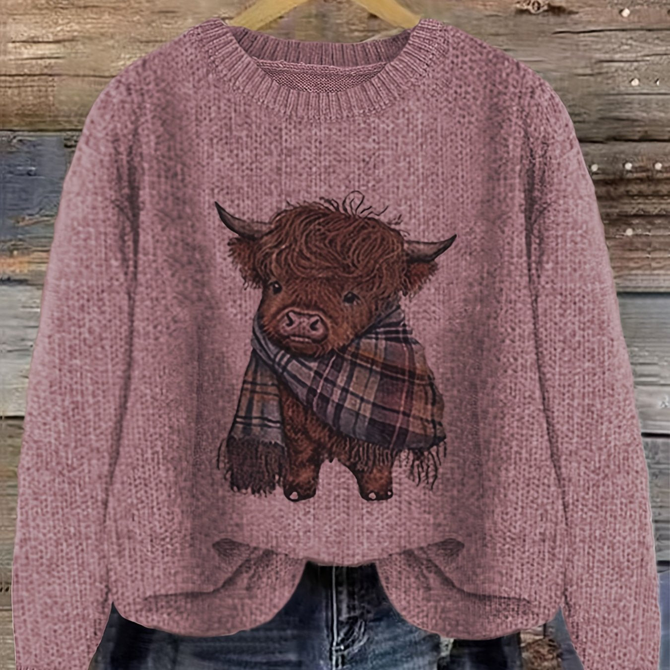 Women’s Pink & Brown Color Block Sweater