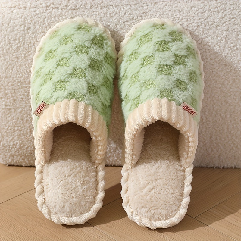 Women’s Plush Faux Fur Slippers – Cozy Non-Slip Winter Shoes